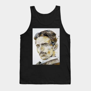 NIKOLA TESLA watercolor portrait .2 Tank Top